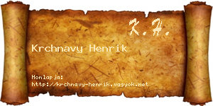 Krchnavy Henrik névjegykártya